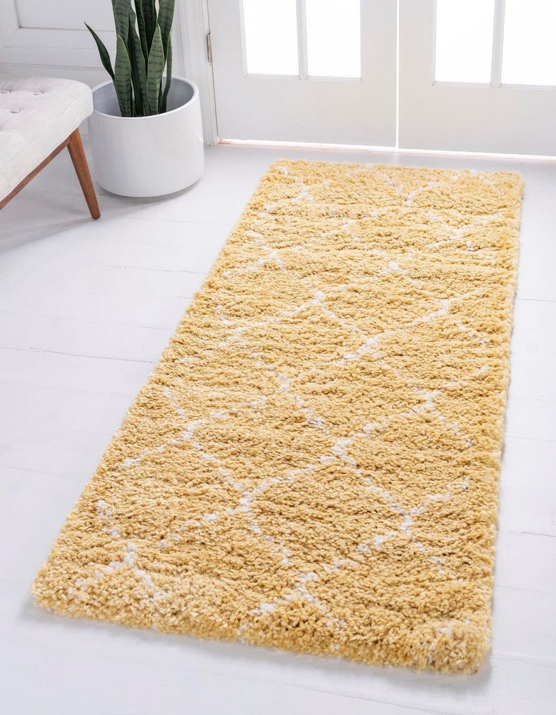 Covor traversa »Temara Shag« foarte pufos, galben 79x305 cm - LunaHome.ro