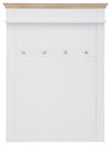 Cuier »Binz«, cu aspect de lemn alb, cu patru cârlige și un raft, 80 cm latime - LunaHome.ro