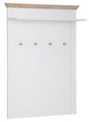 Cuier »Binz«, cu aspect de lemn alb, cu patru cârlige și un raft, 80 cm latime - LunaHome.ro