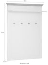 Cuier »Binz«, cu aspect de lemn alb, cu patru cârlige și un raft, 80 cm latime - LunaHome.ro