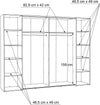 Dulap Narago cu 4 usi, culoare stejar-beton, 270 cm latime - LunaHome.ro