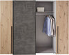 Dulap Narago cu 4 usi, culoare stejar-beton, 270 cm latime - LunaHome.ro