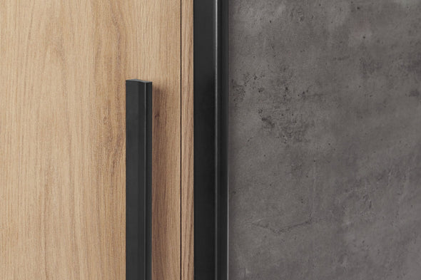 Dulap Narago cu 4 usi, culoare stejar-beton, 270 cm latime - LunaHome.ro