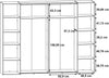Dulap Narago cu 4 usi, culoare stejar-beton, 270 cm latime - LunaHome.ro