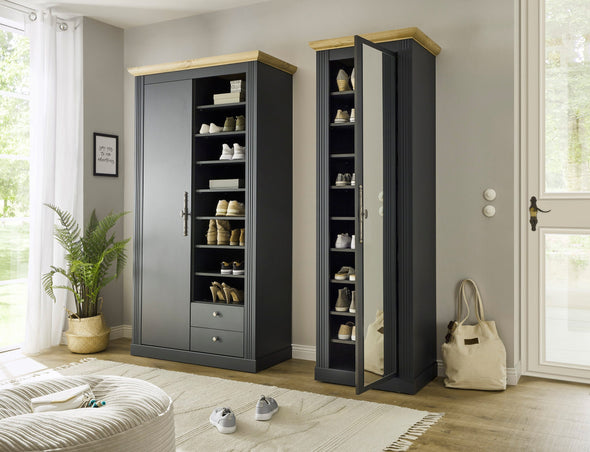 Dulap de hol »Westminster« gri inchis din MDF, 108 cm latime - LunaHome.ro