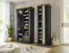 Dulap de hol »Westminster« gri inchis din MDF, 108 cm latime - LunaHome.ro