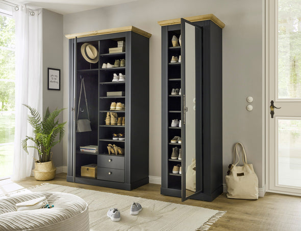 Dulap de hol »Westminster« gri inchis din MDF, 108 cm latime - LunaHome.ro