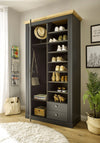 Dulap de hol »Westminster« gri inchis din MDF, 108 cm latime - LunaHome.ro