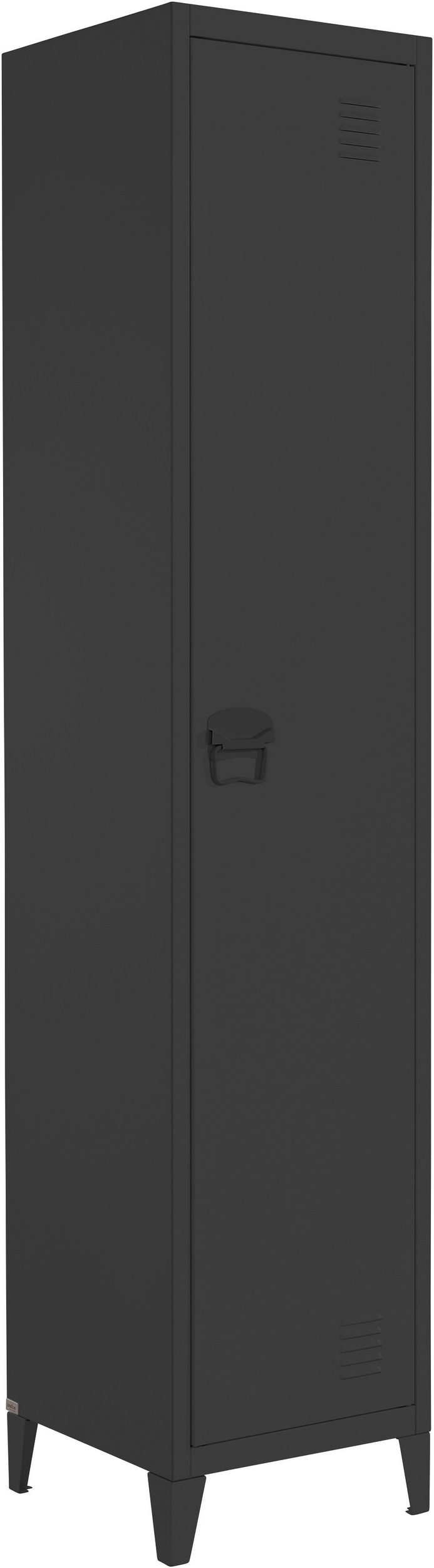 Dulap înalt »Jensjorg« din metal negru mat, 2 rafturi, înălțime 180 cm - LunaHome.ro