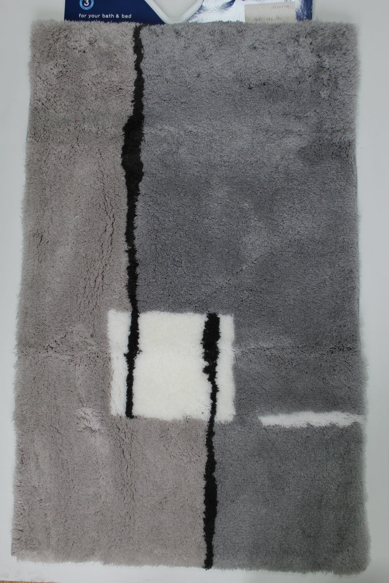 Covor de baie, gri, cu model 65x105 cm - LunaHome.ro