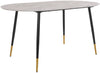 Masă »Eadwine« cu blat din MDF, aspect de marmura si picioare negre, 160x90 cm - LunaHome.ro