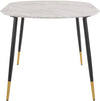 Masă »Eadwine« cu blat din MDF, aspect de marmura si picioare negre, 160x90 cm - LunaHome.ro