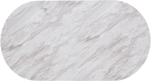 Masă »Eadwine« cu blat din MDF, aspect de marmura si picioare negre, 160x90 cm - LunaHome.ro