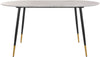 Masă »Eadwine« cu blat din MDF, aspect de marmura si picioare negre, 160x90 cm - LunaHome.ro