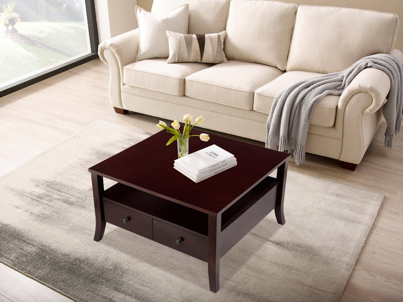 Masa de cafea Pasadena, din MDF maro, 80x80 cm - LunaHome.ro