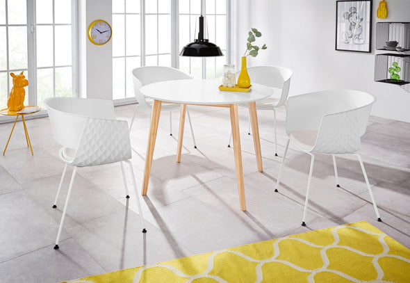 Masa de sufragerie »Cody«, cu picioare din lemn masiv, blat din MDF, 105 cm - LunaHome.ro
