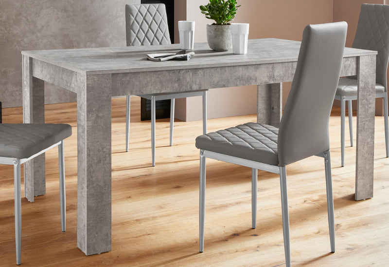 Masa de sufragerie »Lynn« cu aspect de beton gri deschis, 90x160 cm - LunaHome.ro