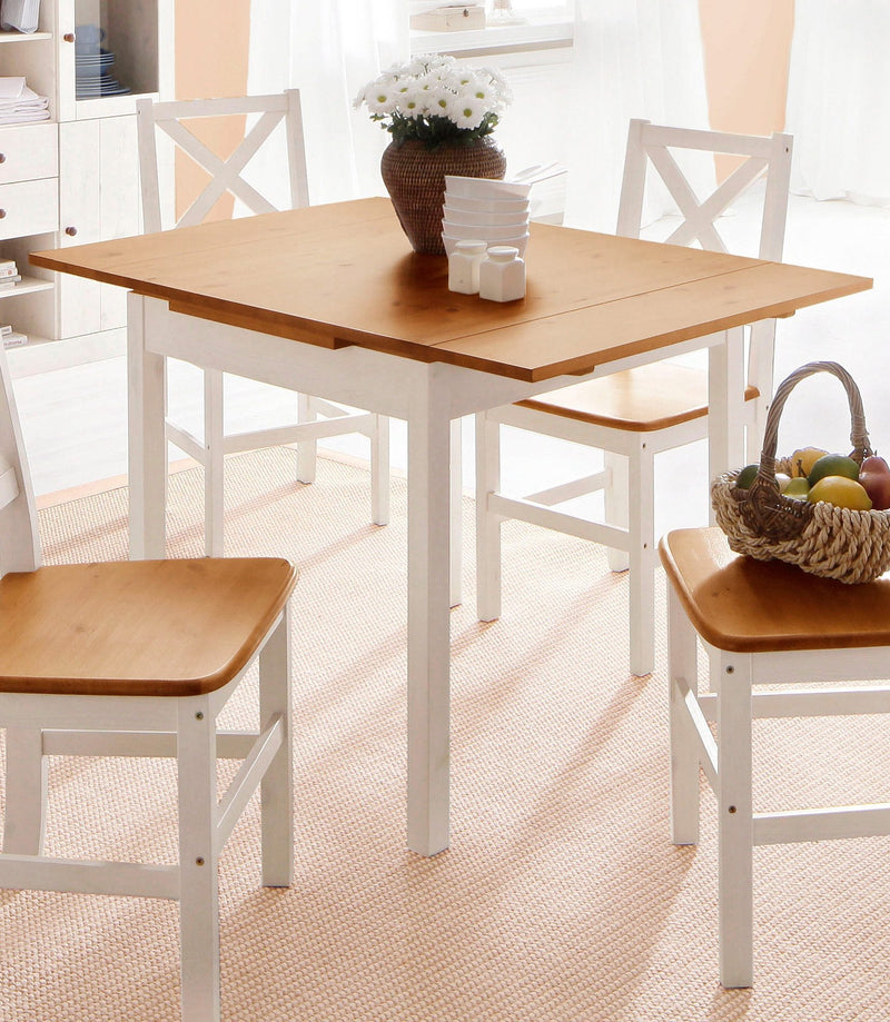 Masa extensibila de sufragerie Maike din lemn masiv de pin, 80-120 cm - LunaHome.ro