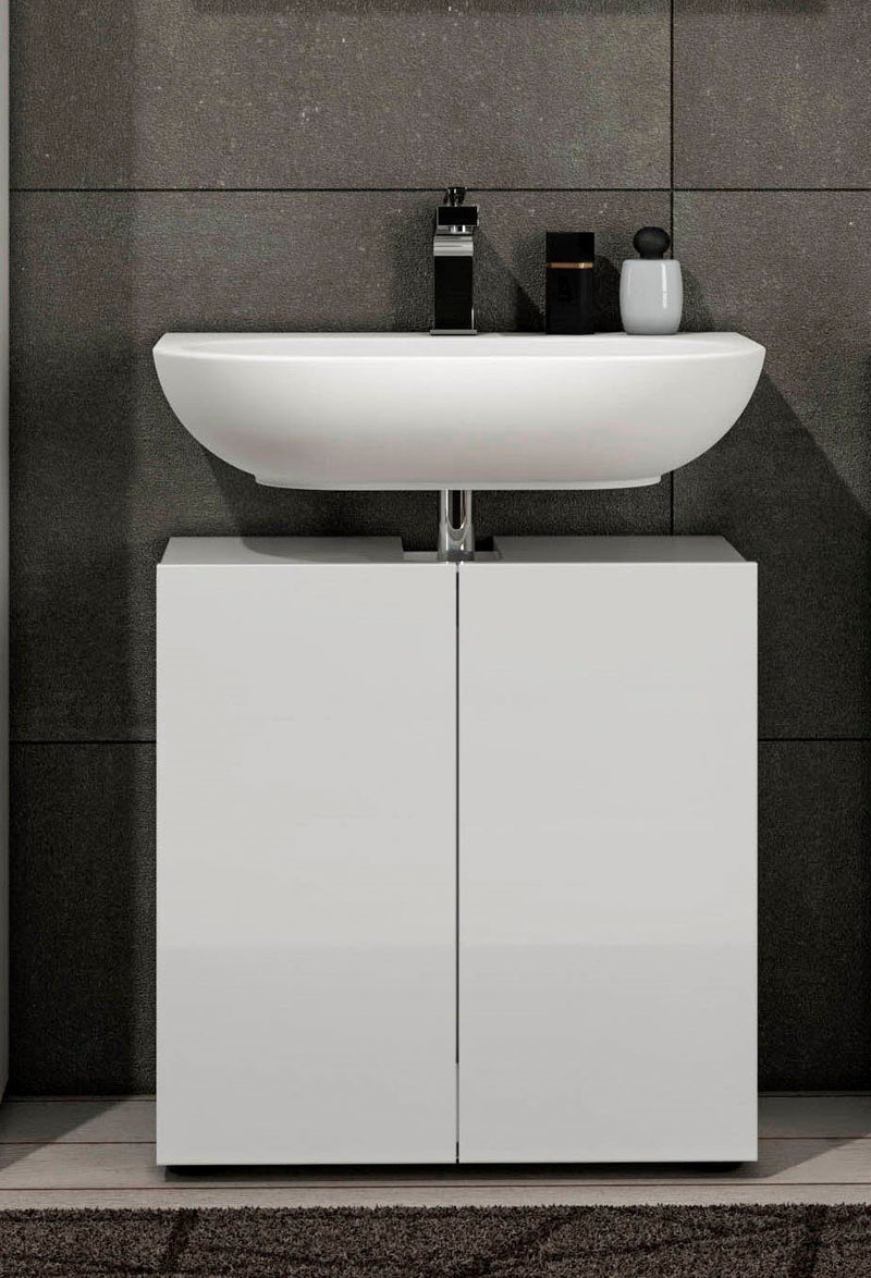 Masca de lavoar Mister, 60 cm, din PAL alb lucios - LunaHome.ro