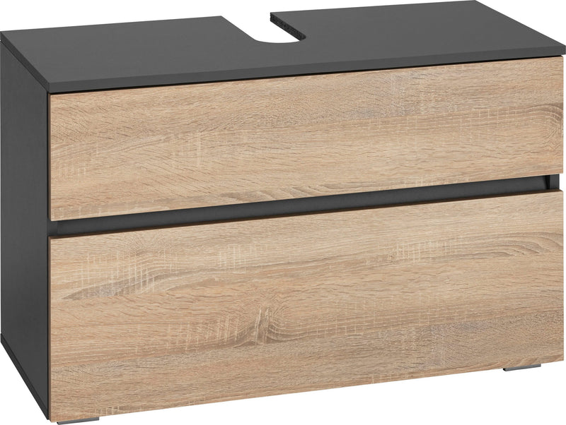 Mască lavoar Wisla antracit-stejar, lățime 80 cm - LunaHome.ro