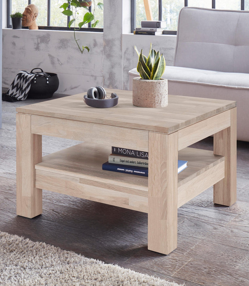 Masuta de cafea Woltra Silkeborg, din lemn de stejar albit, latime 70 cm - LunaHome.ro