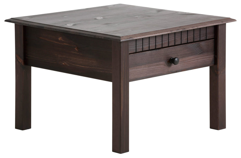 Masuta de cafea »Lisa«, din lemn masiv de pin maro inchis, 60x60 cm - LunaHome.ro
