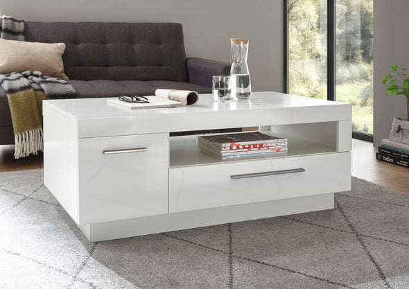 Masuta de cafea »MERAN« cu suprafata alb mat, 110x65 cm - LunaHome.ro