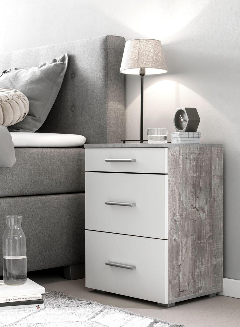 Noptiera Wilmes Besi din PAL cu aspect de beton - LunaHome.ro