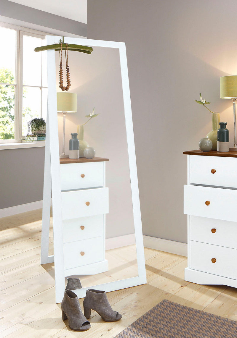 Oglinda cu suport Juliette, rama din MDF alb, 180 cm inaltime - LunaHome.ro