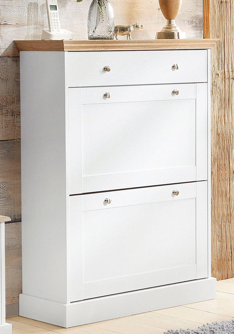 Pantofar Binz cu manere metalice si aspect de lemn, 105 cm inaltime - LunaHome.ro