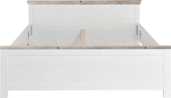 Pat Florence cu aspect romantic de lemn alb, 180x200 cm - LunaHome.ro