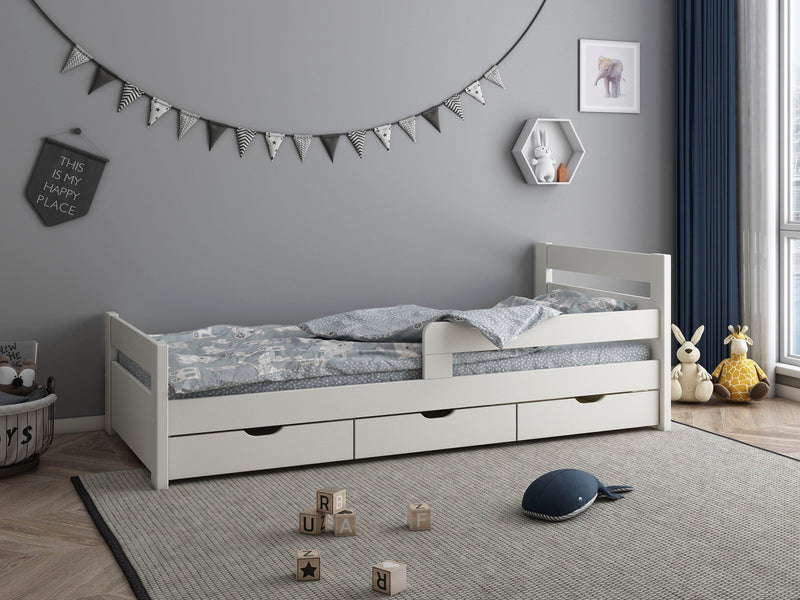 Pat pentru copii Timmo, 90x200 cm, sertare incluse - LunaHome.ro