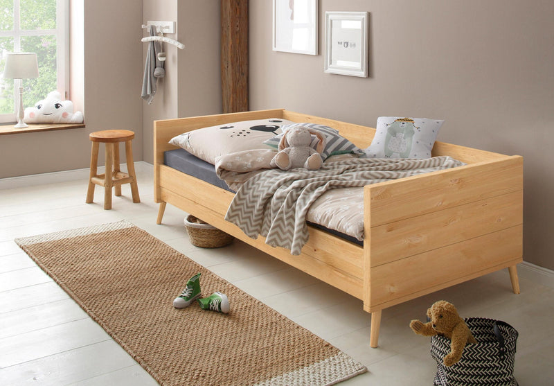 Pat divan Lüttenhütt Ellen, din lemn masiv de pin natur 90x200 cm - LunaHome.ro