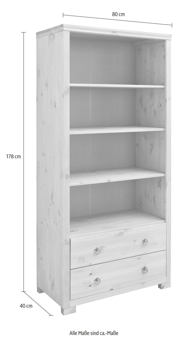 Raft biblioteca Gotland din lemn masiv de pin, 178 cm - LunaHome.ro