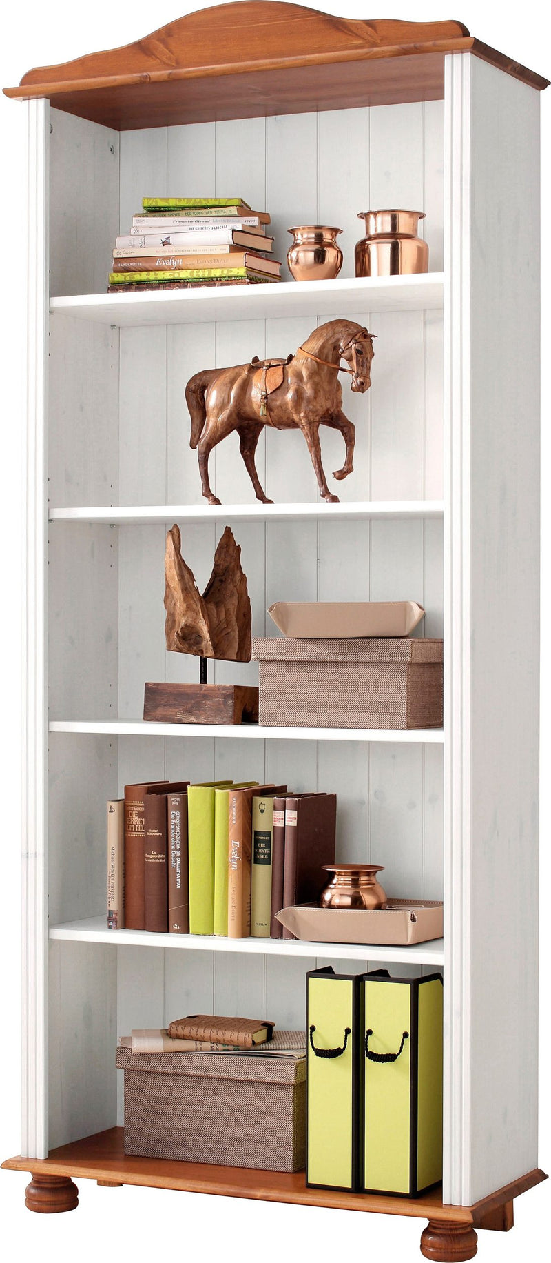 Raft biblioteca »Mette«, din lemn masiv de pin, 180 cm inaltime - LunaHome.ro