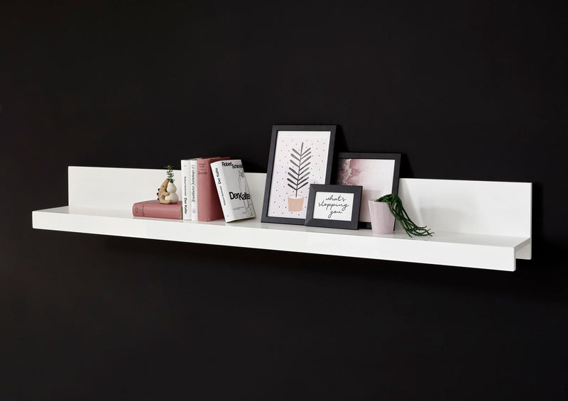 Raft de perete »Corado« alb lucios, 180 cm lungime - LunaHome.ro