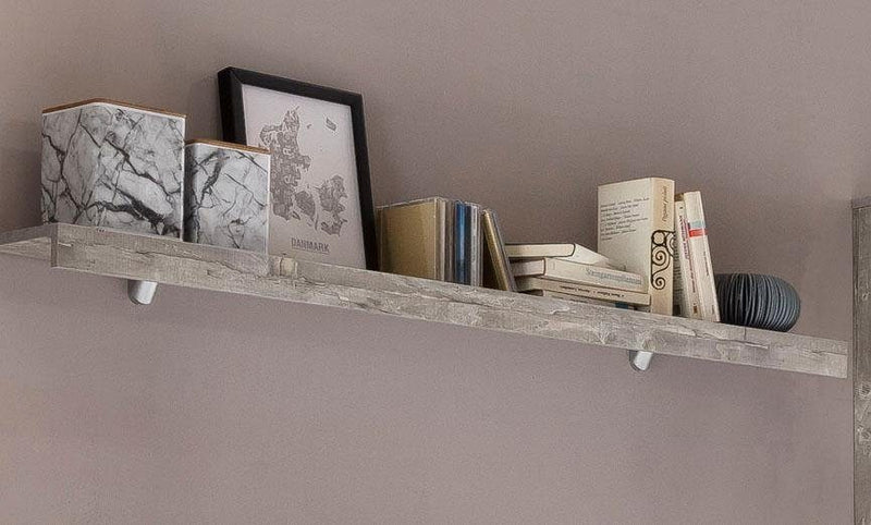 Raft de perete Wilmes Blues, latime 140 cm, gri beton - LunaHome.ro