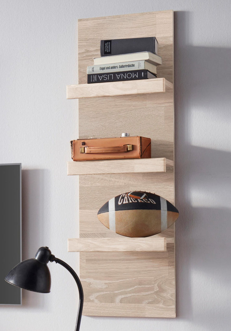 Raft de perete Woltra »Silkeborg« din lemn de stejar iberic, latime 35 cm - LunaHome.ro