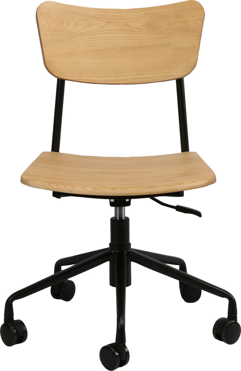 Scaun de birou Meyra din lemn masiv de frasin cu design retro - LunaHome.ro