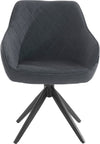 Set 2 scaune »Braylon« cu tapiterie gri inchis si picioare metalice negre - LunaHome.ro