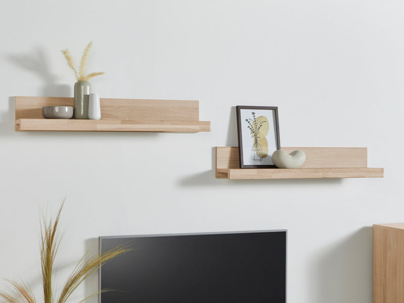 Set 2 polite de perete Woltra Falco, stejar iberic, 90 cm lungime - LunaHome.ro