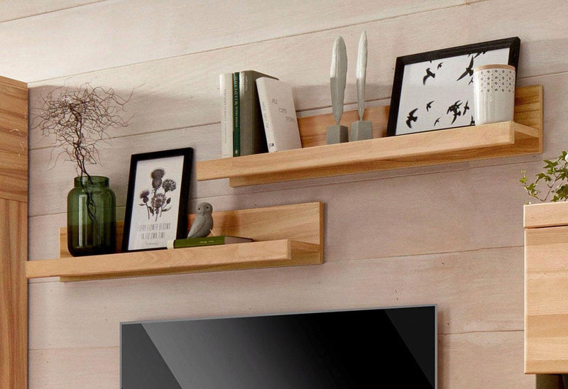 Set 2 polite de perete Woltra Ribe, fag, 90 cm lungime - LunaHome.ro