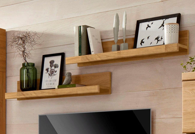 Set 2 polite de perete Woltra Ribe, stejar, 90 cm lungime - LunaHome.ro