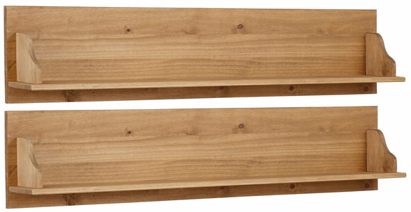 Set 2 rafturi de perete Melissa, din lemn de pin, 120 cm lungime - LunaHome.ro