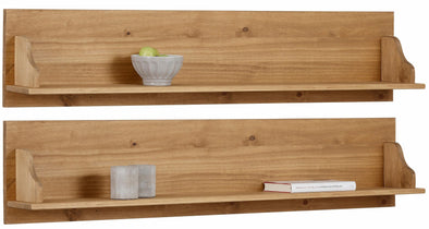 Set 2 rafturi de perete Melissa, din lemn de pin, 120 cm lungime - LunaHome.ro