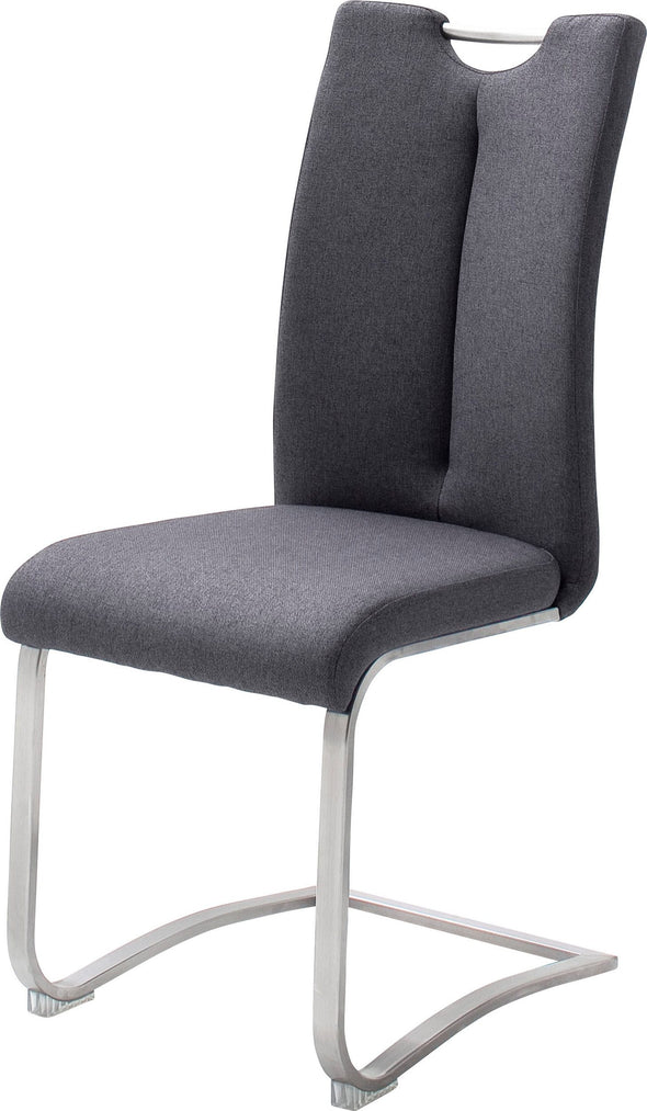 Set 2 scaune Artos MCA cu husa textila gri si cadru de oțel inoxidabil - LunaHome.ro