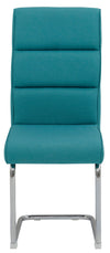 Set 2 scaune Lano cu cadru metalic, albastru benzina - LunaHome.ro