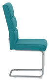Set 2 scaune Lano cu cadru metalic, albastru benzina - LunaHome.ro