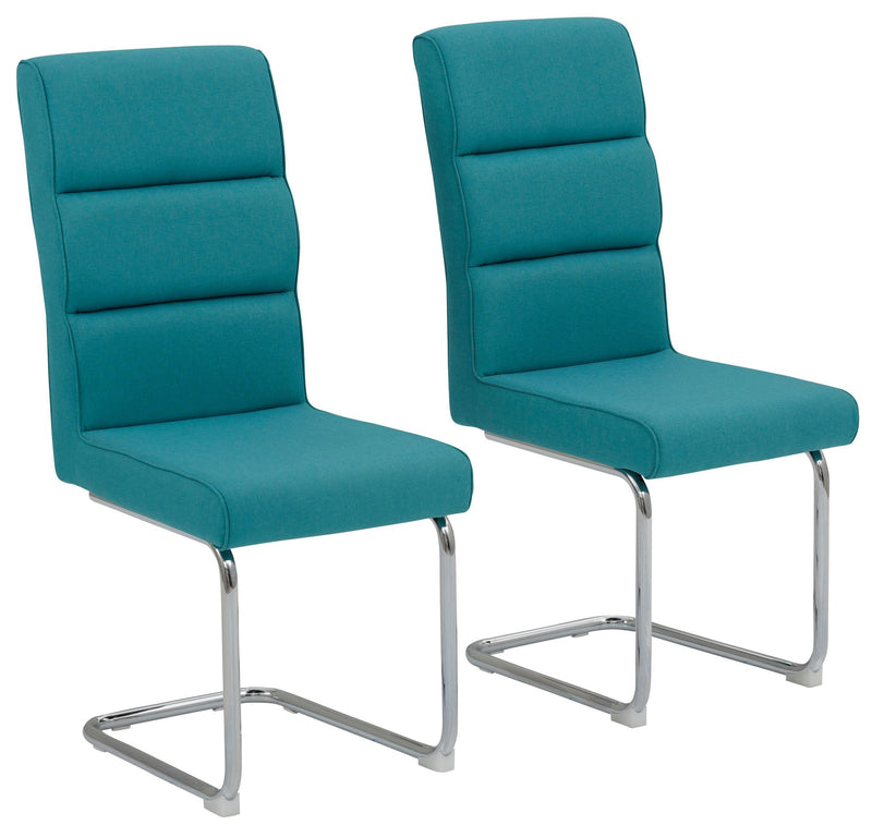 Set 2 scaune Lano cu cadru metalic, albastru benzina - LunaHome.ro