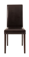 Set 2 scaune Lucca din piele ecologica maro inchis cu picioare din lemn - LunaHome.ro